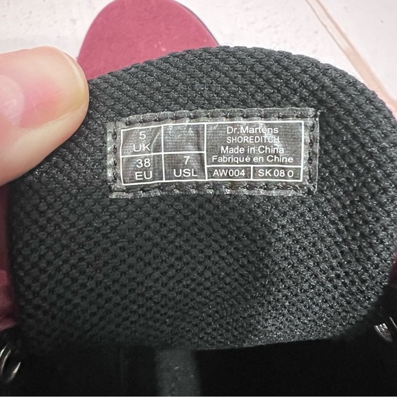 Dr Doc Martens Burgundy Red Canvas Shoreditch Lace Up Airwave Combat Boots - Picture 7 of 7